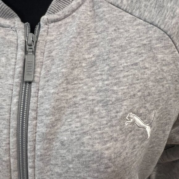Puma Women's Heather Gray Half Collar French Terry Zip Up Track Jacket Sz XL/TG - Picture 4 of 11